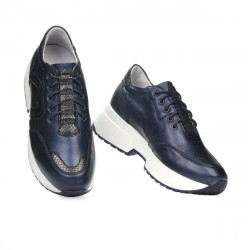 Baskets femme 6019 indigo nacré combiné