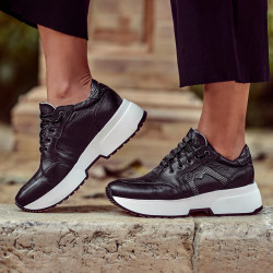 Baskets femme 6019 noir combiné