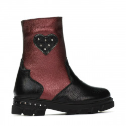 Bottes enfants petits 103c noir+bordeaux
