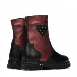 Bottes enfants petits 103c noir+bordeaux