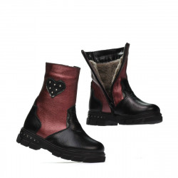 Bottes enfants petits 103c noir+bordeaux