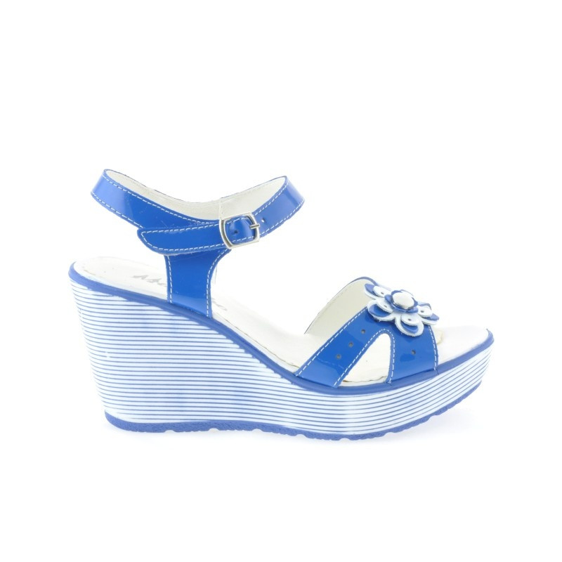 Sandales femme 5006 vernis bleu