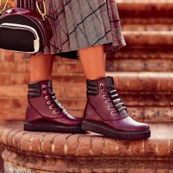 Bottes femme 3343 bordeaux combiné