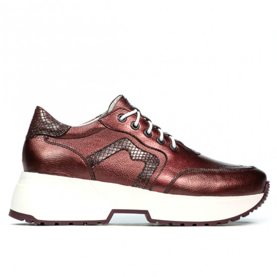 Baskets femme 6019 bordeaux nacré combiné Baskets femme 6019 bordeaux nacré combiné