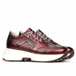 Baskets femme 6019 bordeaux nacré combiné