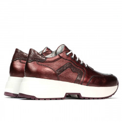 Baskets femme 6019 bordeaux nacré combiné