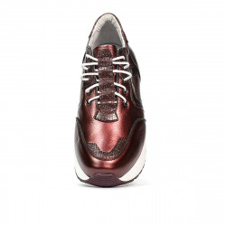 Baskets femme 6019 bordeaux nacré combiné