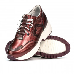 Baskets femme 6019 bordeaux nacré combiné