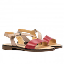 Sandales femme 5070 rouge+poudre
