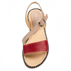 Sandales femme 5070 rouge+poudre