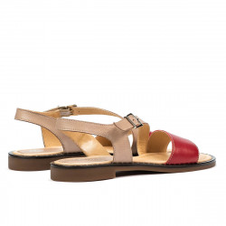 Sandales femme 5070 rouge+poudre