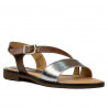 Sandales femme 5070 marron+argenté
