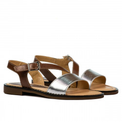 Sandales femme 5070 marron+argenté