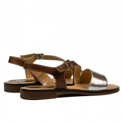 Sandales femme 5070 marron+argenté