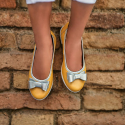 Chaussures enfants 174 jaune nacré combiné