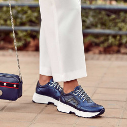 Baskets femme 6019 indigo nacré combiné