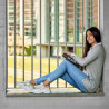 Baskets femme 6015 blanc nacré combiné