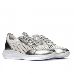 Chaussures de sport femme 6024 argenté+blanc