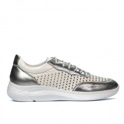 Chaussures de sport femme 6024 argenté+blanc