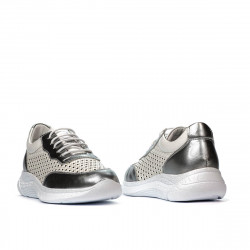 Chaussures de sport femme 6024 argenté+blanc
