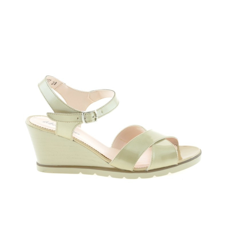 Sandales femme 5007 vernis beige