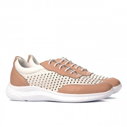 Baskets femme 6024 poudre+blanc