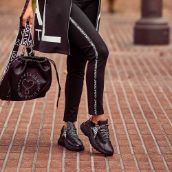 Baskets femme 6015 noir combiné lifestyle
