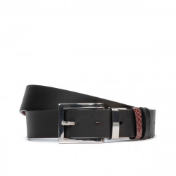 Ceinture femme 19m noir+python bordeaux (bicolore)