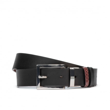 Ceinture femme 19m noir+python bordeaux (bicolore)