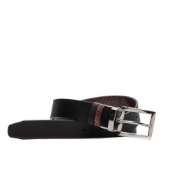 Ceinture femme 19m noir+python bordeaux (bicolore)