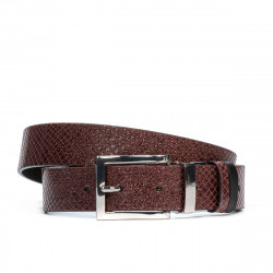 Ceinture femme 19m noir+python bordeaux (bicolore)