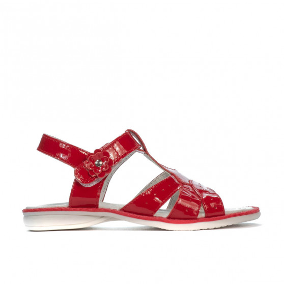 Sandales enfants petits 18c vernis rouge
