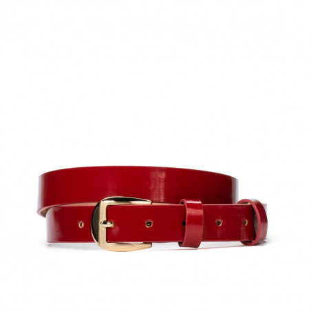 Ceinture femme 01m vernis rouge