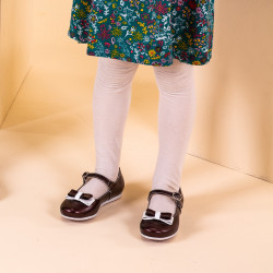 Chaussures enfants petits 51c vernis bordeaux+blanc