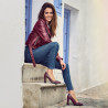 Chaussures élégantes femme 1261 python bordeaux