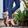 Chaussures élégantes femme 1261 python bordeaux