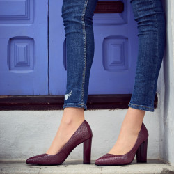 Chaussures élégantes femme 1261 python bordeaux