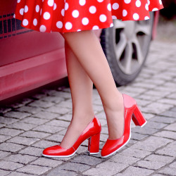 Chaussures élégantes/casual femme 1254 vernis rouge lifestyle