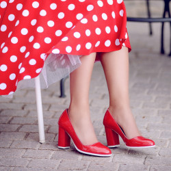 Chaussures élégantes/casual femme 1254 vernis rouge lifestyle