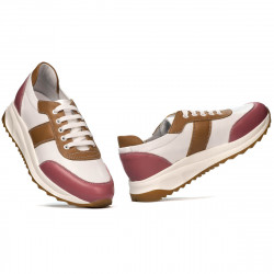 Baskets femme 6030 rose+blanc