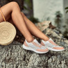 Baskets femme 6024 poudre+blanc
