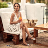 Sandales femme 5070 marron+argenté