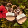 Sandales femme 5070 marron+argenté