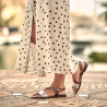 Sandales femme 5070 marron+argenté