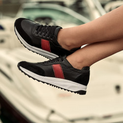 Chaussures de sport femme 6030 noir+rouge