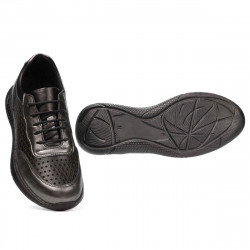 Baskets femme 6024 argenté+noir