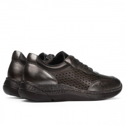Baskets femme 6024 argenté+noir