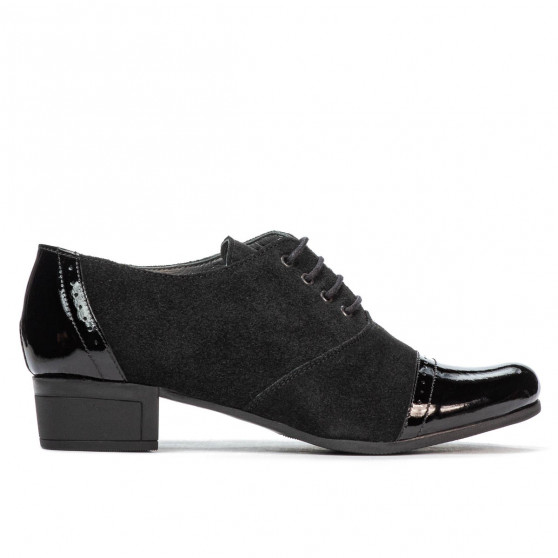 Chaussures casual femme 652 vernis noir combiné