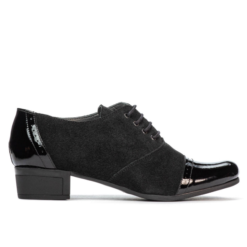 Chaussures casual femme 652 vernis noir combiné