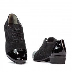 Chaussures casual femme 652 vernis noir combiné